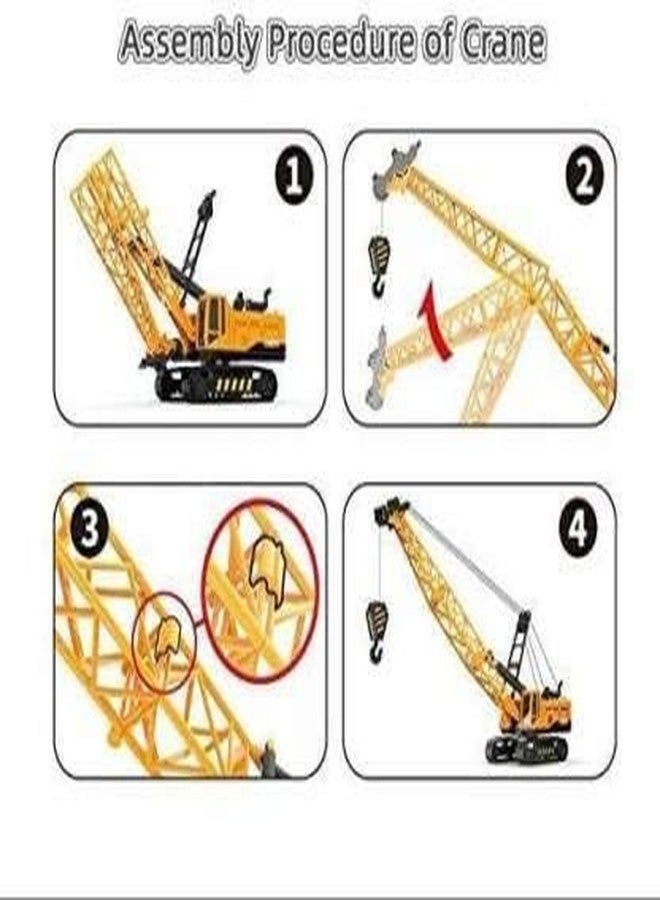 VBE Heavy Duty Lifting Crane With Cable 360 Degree Rotating Towing Crane Model Toy With Movable Wheel Support Pull Back Vehicles Construction Truck For 2+ Years Old Kids,Multicolor - Image 5
